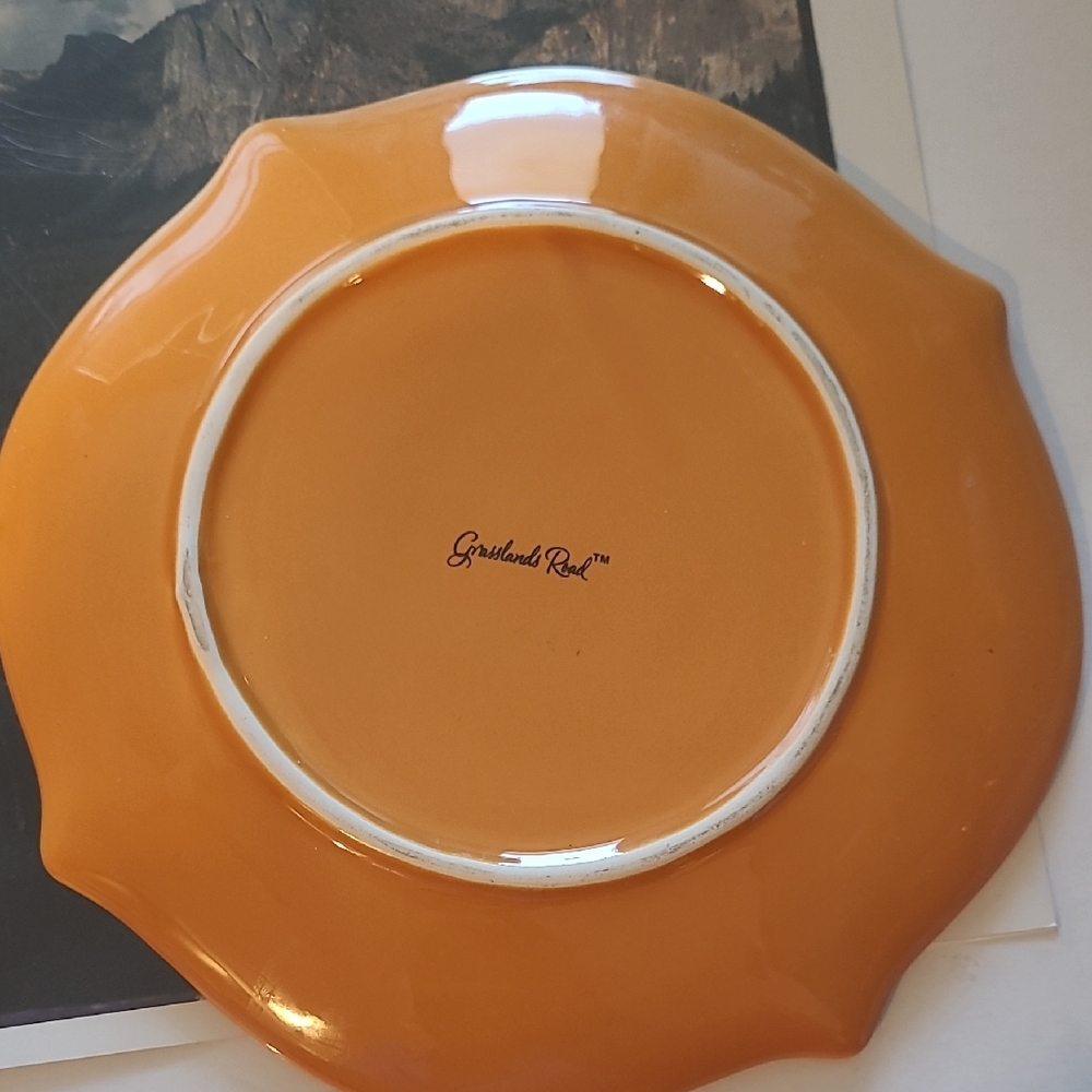 7 Inch Orange Coffee & Donuts Plate - Picture 2 of 2